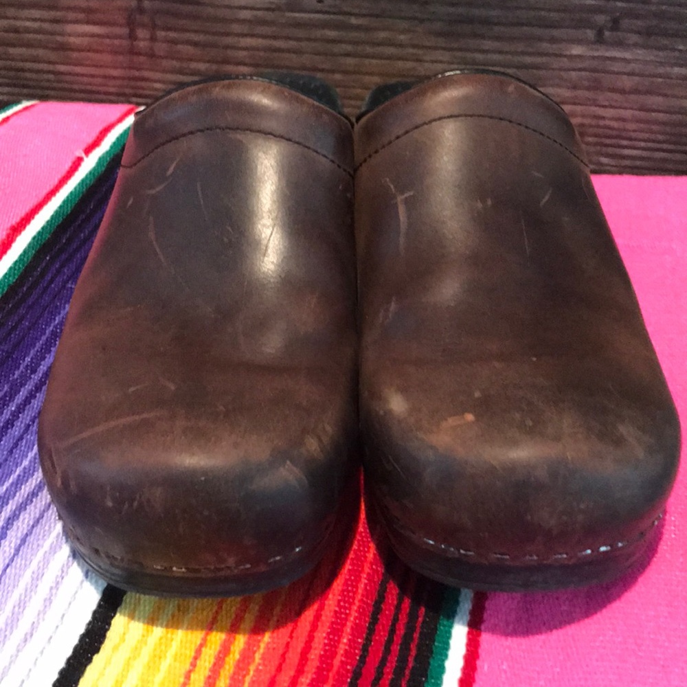 Dansko Brown Leather Open Back Clog Mule - image 2